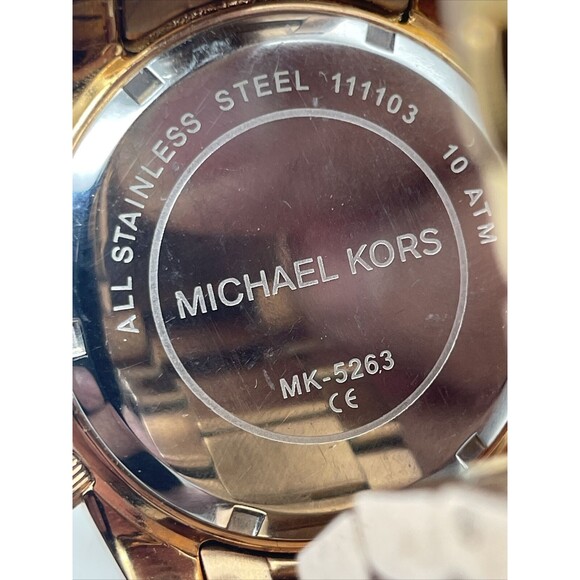 MICHAEL KORS BLAIR WOMENS WATCH MK5263 CHRONOGRAPH STAINLESS STEEL New Battery - Picture 12 of 13